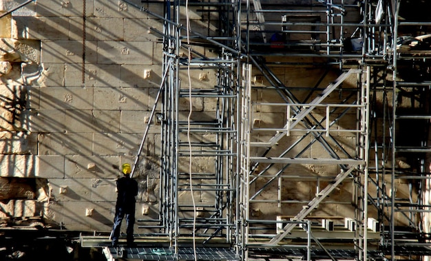 People at construction site
