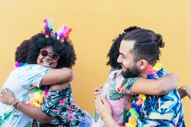 People in costume celebrate Carnival