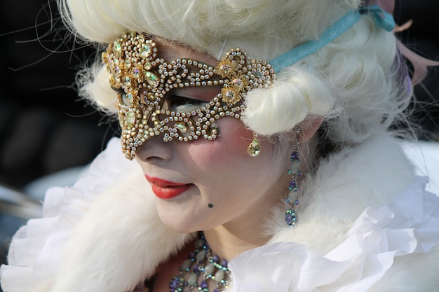 People in costume for Venice carnival