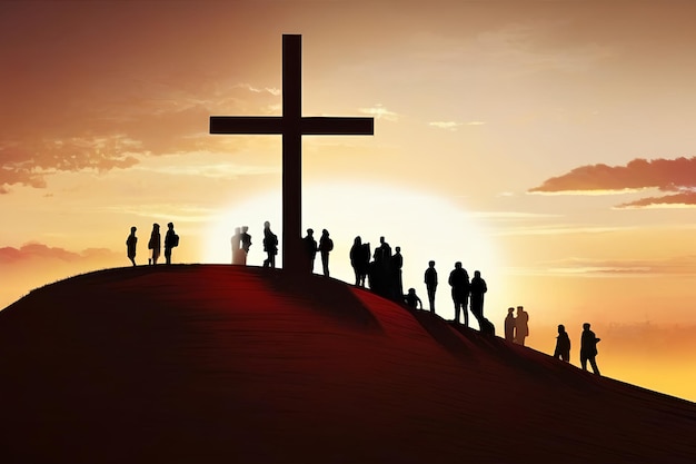 People at the Cross of Jesus Christ