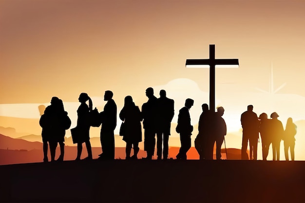 People at the Cross of Jesus Christ