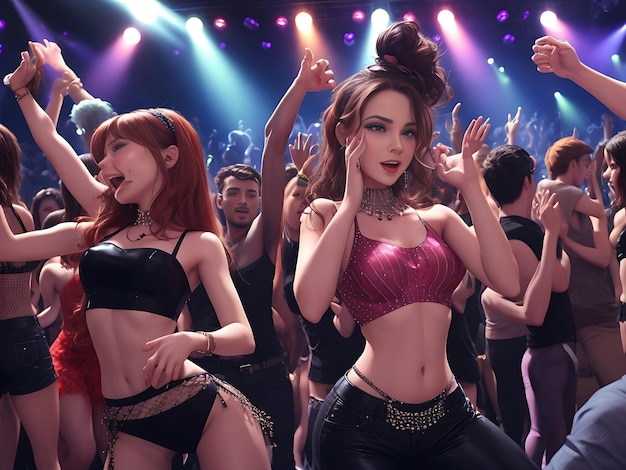 people dance in nightclub party concert