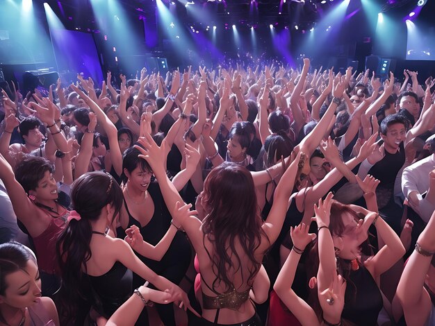 people dance in nightclub party concert