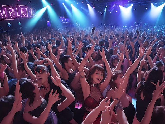 Photo people dance in nightclub party concert