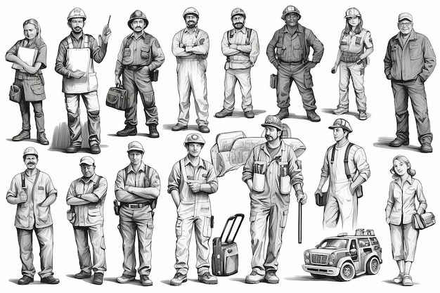 People of different professions together