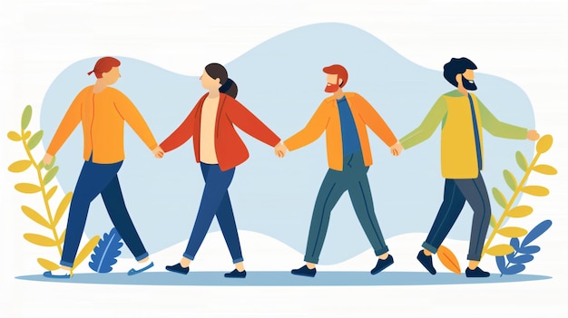 people of diverse backgrounds holding hands in unity and solidar