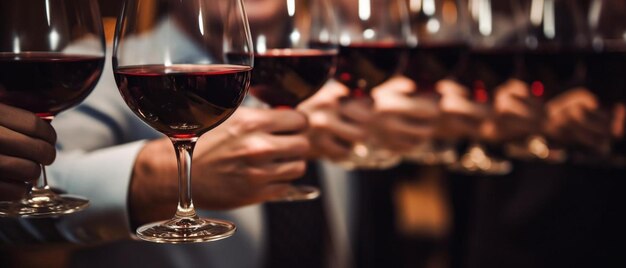 人々はワインを飲み ⁇ 夜のビジネスを楽しみ ⁇ パーティーを祝い ⁇ 成功コンセプト