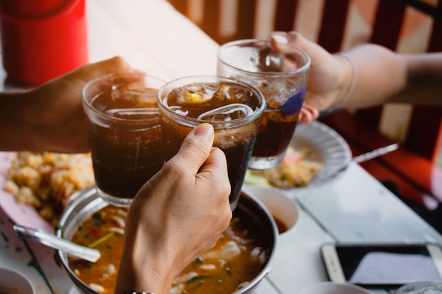 people eating food