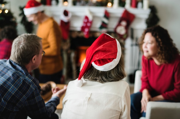 People enjoying Christmas holiday