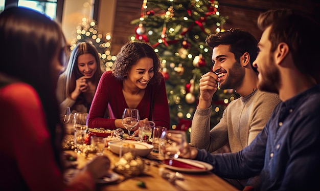 People Enjoying Delicious Meal Together