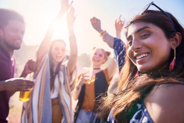 People enjoying drinks against sky