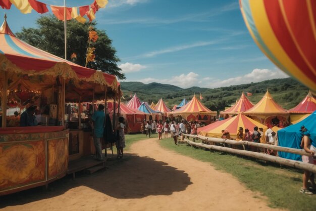 Foto gente che si diverte alla fiera extravaganza a whangamata, in nuova zelanda