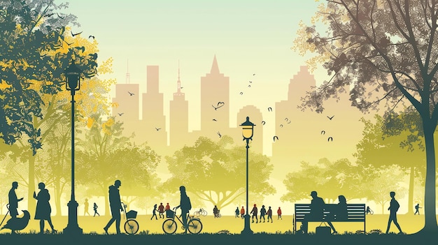 people enjoying a sunny day in the park