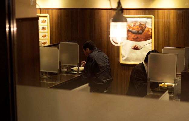 People enjoying traditional japanese food