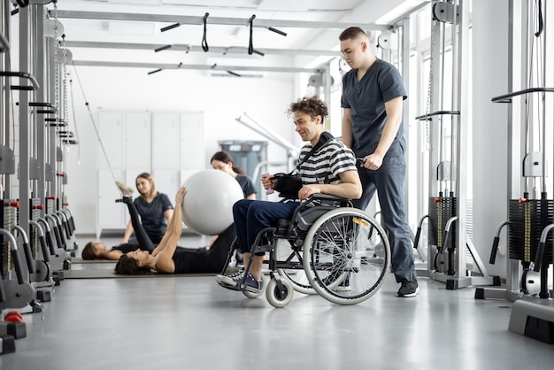 People exercising at rehabilitation center