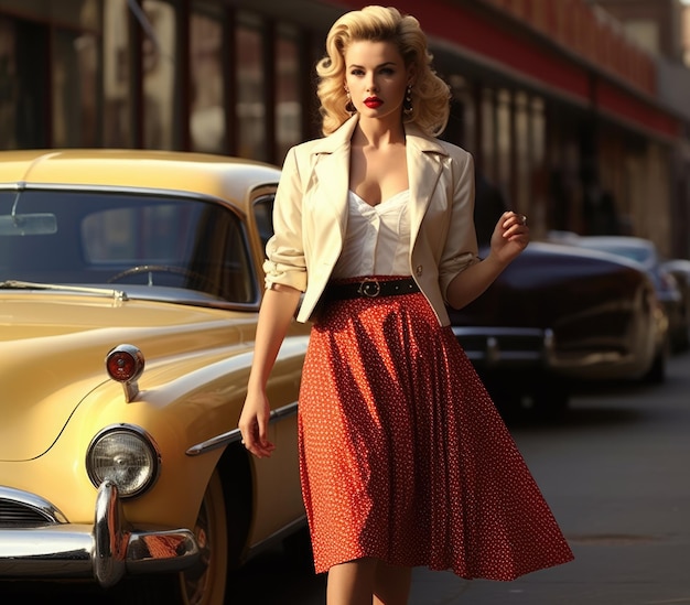 Люди моды одежда 1950 в стиле знакового рок-н-ролла изображения Времена вождения музыки модные прически стильная одежда смелые поступки кожаные куртки и красочные платья