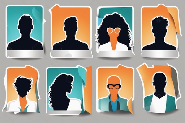 Photo people in flat style silhouette isolated vector