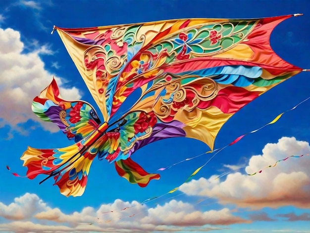 People flying kites on kite day