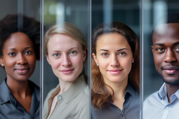 Photo people from different cultures engaging in an inclusive and fair job interview