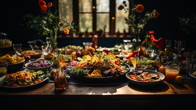 People Gathered Around A Communal Table Enjoying Background