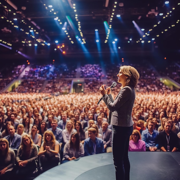 people giving a speech