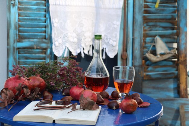 Photo people in glass bottles on table