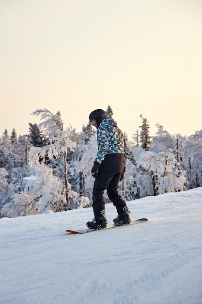 La gente fa snowboard e sci, attività ricreative invernali e sport. sciare giù dalla montagna con lo snowboard, emozioni divertenti sui volti di uomini e donne