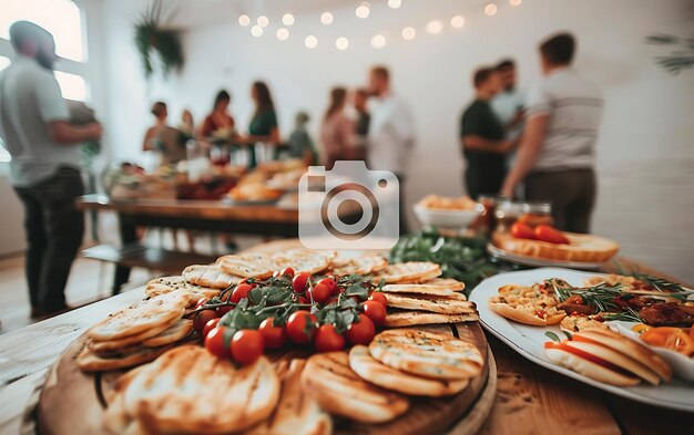 Foto catering per gruppi di persone cibo a buffet al chiuso in ristorante