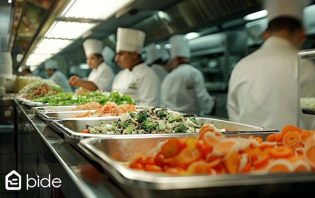 People group catering buffet food indoor in restaurant