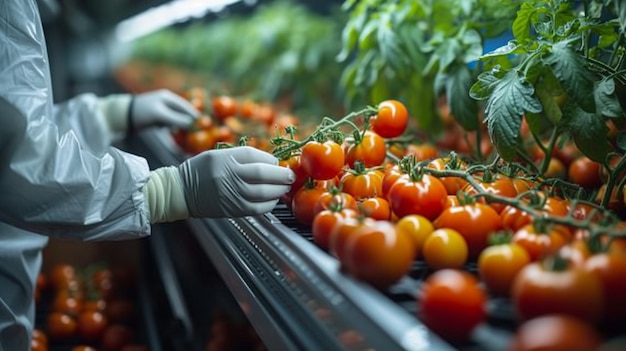 People grow tomatoes in the laboratory