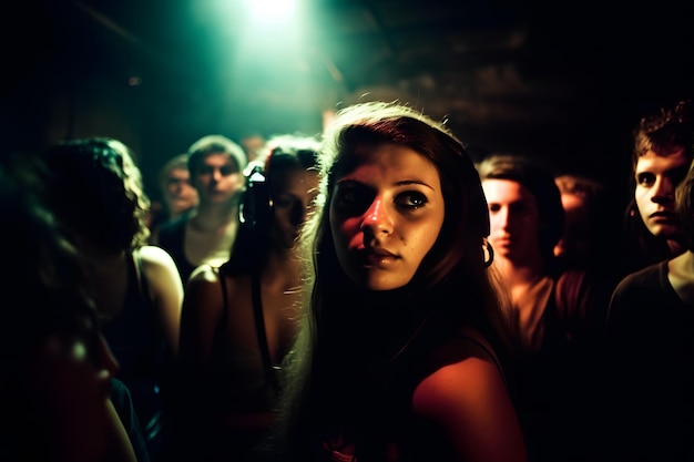 People hang out in a rave club Neural network AI generated