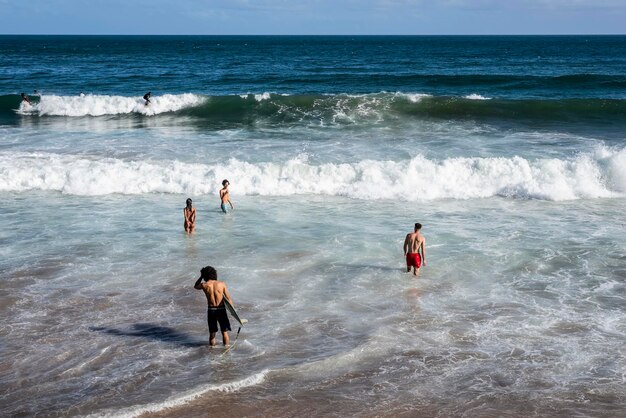 People having fun at the beach