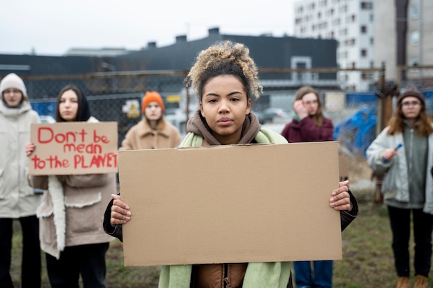 people having a protest for world environment day
