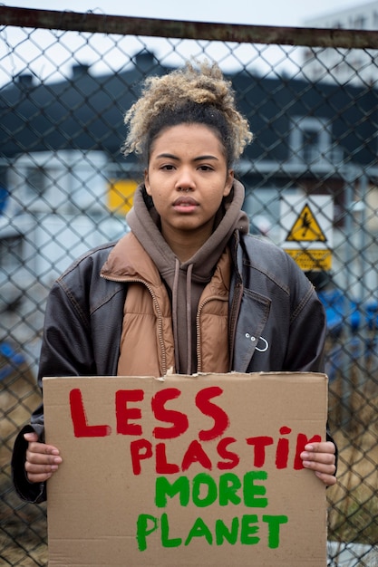 Foto persone che protestano per la giornata mondiale dell'ambiente