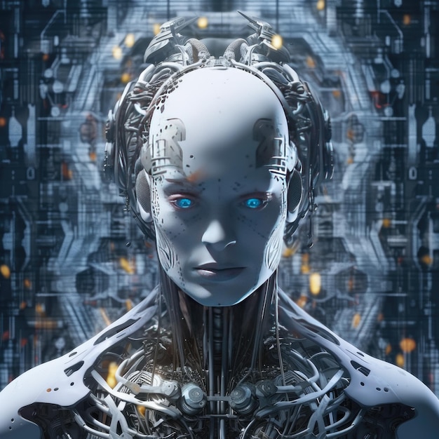 People head Artificial intelligence for the future rise in technological singularity Generative Ai