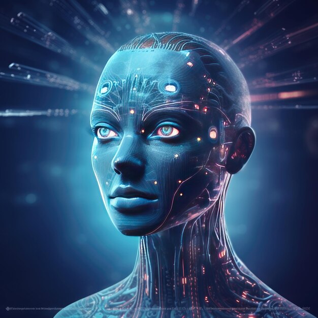 People head Artificial intelligence for the future rise in technological singularity Generative Ai