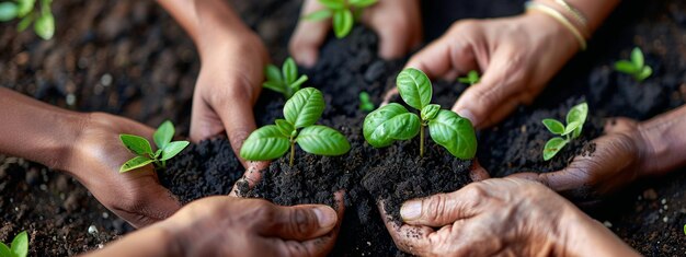 people holding a seedling closeup