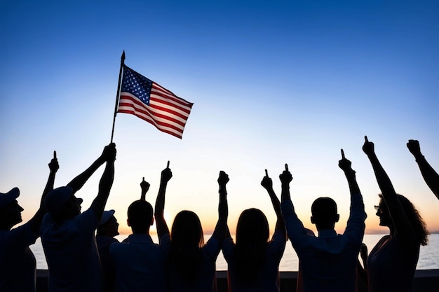 Photo people holding the usa flag celebrating the nations independence day