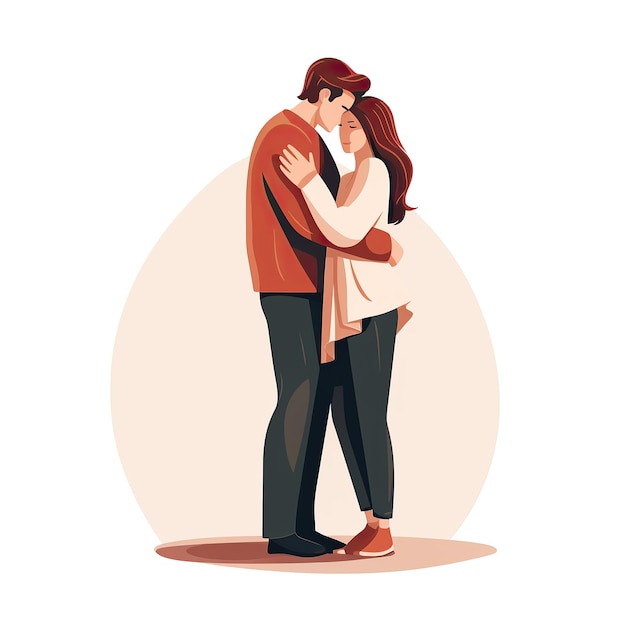 Photo people hugging flat illustration vector