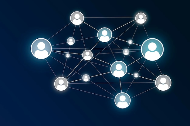 People icons network connection world network