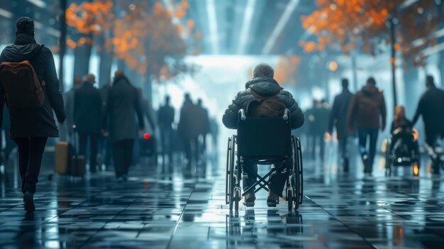 사진 people in a wheelchair at the airport terminal