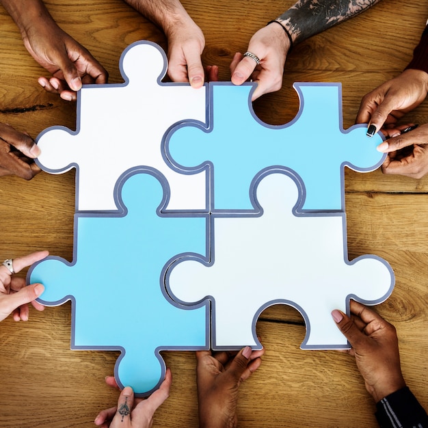 People Jigsaw Puzzle Together Partnership Teamwork