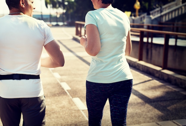 People jogging at park