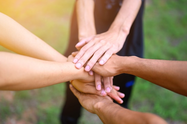 People join hands to express their unity.