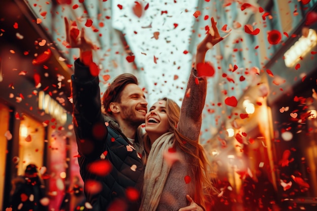 Foto le persone innamorate festeggiano il giorno di san valentino il giorno dell'amore pragma