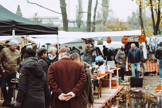 people at market