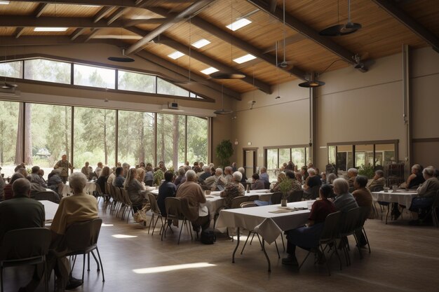 People meeting at community center