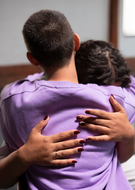 Photo people meeting in support group