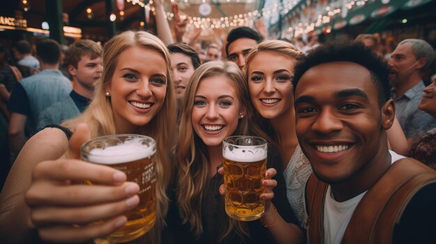 Photo people in oktoberfest festival