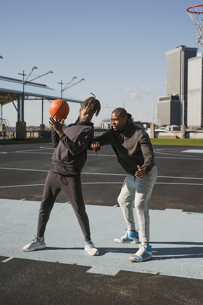 People playing basketball